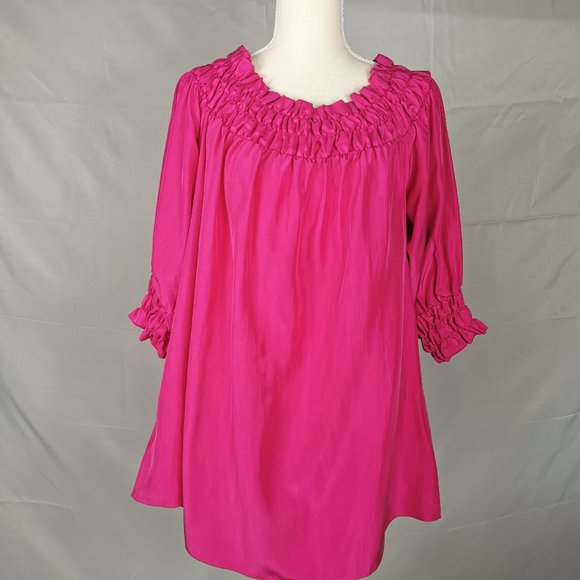 P.A.R.O.S.H Off The Shoulder Fusha Blouse - Picture 1 of 7